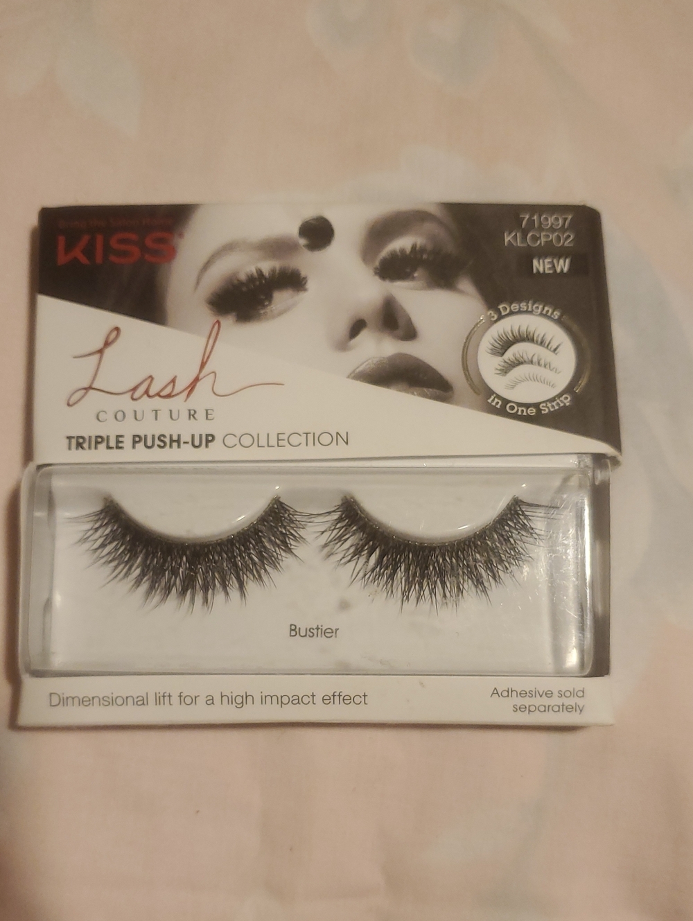 Kiss Lash Couture Triple Push-Up False Eyelashes Bustier Black New